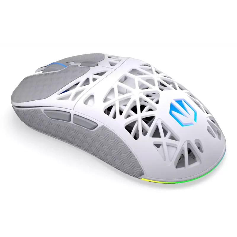 Belaidė ambidekstrinė žaidimų pelė ENDORFY LIV Plus Onyx White Bluetooth optinė 26000 DPI 6 mygtukai įvairiaspalvis apšvietimas baterija
