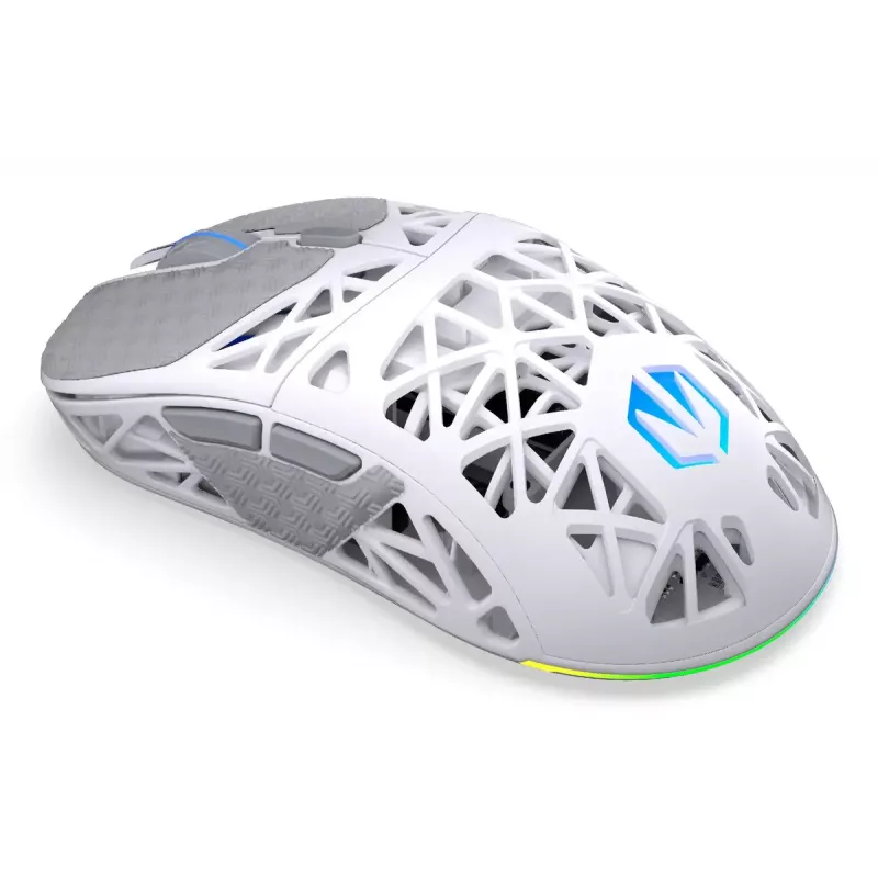 Belaidė ambidekstrinė žaidimų pelė ENDORFY LIV Plus Onyx White Bluetooth optinė 26000 DPI 6 mygtukai įvairiaspalvis apšvietimas baterija
