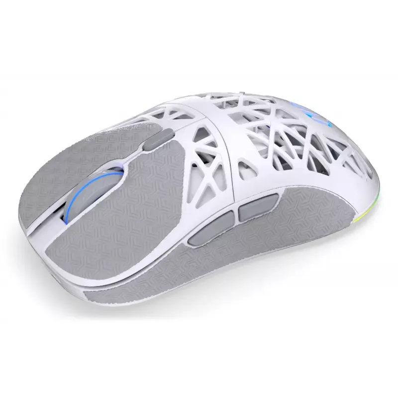Belaidė ambidekstrinė žaidimų pelė ENDORFY LIV Plus Onyx White Bluetooth optinė 26000 DPI 6 mygtukai įvairiaspalvis apšvietimas baterija