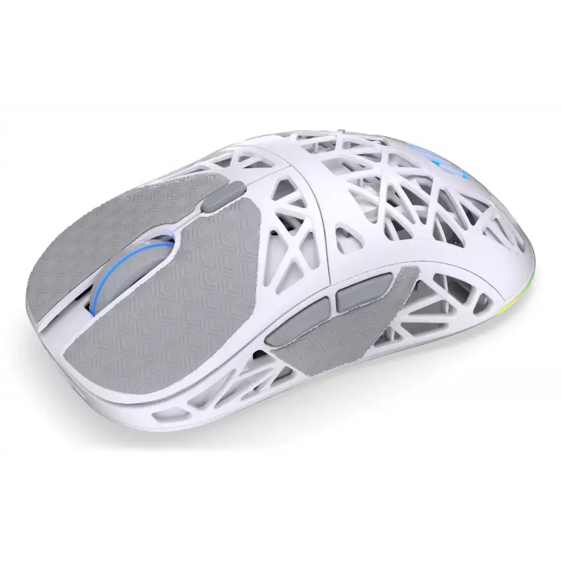 Belaidė ambidekstrinė žaidimų pelė ENDORFY LIV Plus Onyx White Bluetooth optinė 26000 DPI 6 mygtukai įvairiaspalvis apšvietimas baterija