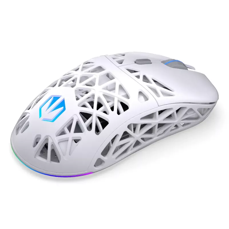 Belaidė ambidekstrinė žaidimų pelė ENDORFY LIV Plus Onyx White Bluetooth optinė 26000 DPI 6 mygtukai įvairiaspalvis apšvietimas baterija