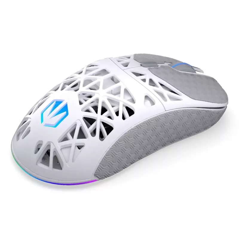 Belaidė ambidekstrinė žaidimų pelė ENDORFY LIV Plus Onyx White Bluetooth optinė 26000 DPI 6 mygtukai įvairiaspalvis apšvietimas baterija