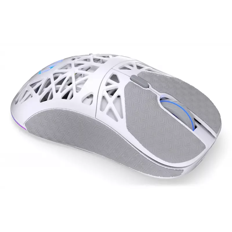 Belaidė ambidekstrinė žaidimų pelė ENDORFY LIV Plus Onyx White Bluetooth optinė 26000 DPI 6 mygtukai įvairiaspalvis apšvietimas baterija