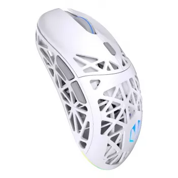 Belaidė ambidekstrinė žaidimų pelė ENDORFY LIV Plus Onyx White Bluetooth optinė 26000 DPI 6 mygtukai įvairiaspalvis apšvietimas baterija
