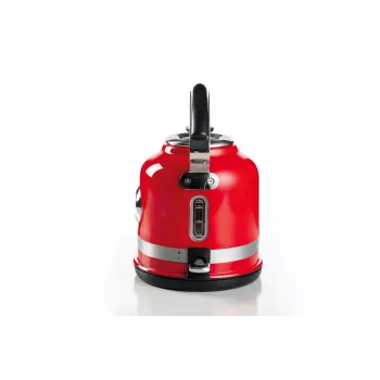 Ariete 2854 Moderna elektrinis virdulys, 2000 W, 1,7 L talpa, 360° belaidis, automatinis išsijungimas, išimamas filtras, matomas vandens lygis, termometras, raudonas