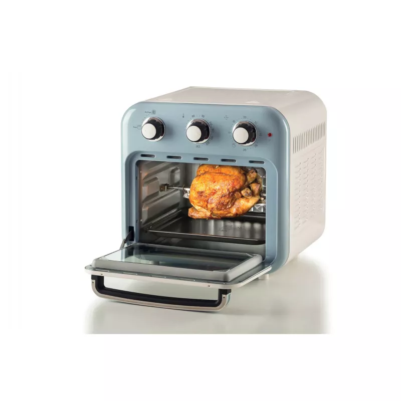 Ariete 4632 Oro gruzdintuvė ir orkaitė Vintage, 1400W, 2 viename, 16 l talpa, su priedais, laikmatis 60 min., dvigubas stiklas, mėlyna