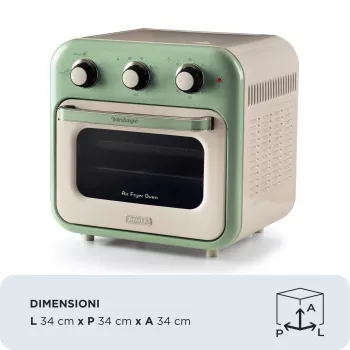 Ariete 4632 Oro gruzdintuvė ir orkaitė Vintage, 1400W, 2viename, Talpa 16L, Priedai, Laikmatis 60 min., Dvigubas stiklas, Žalia