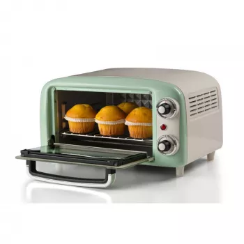 Ariete 3919 elektrinė orkaitė Vintage, 800W, 10L, dvigubas stiklas, retro, žalia