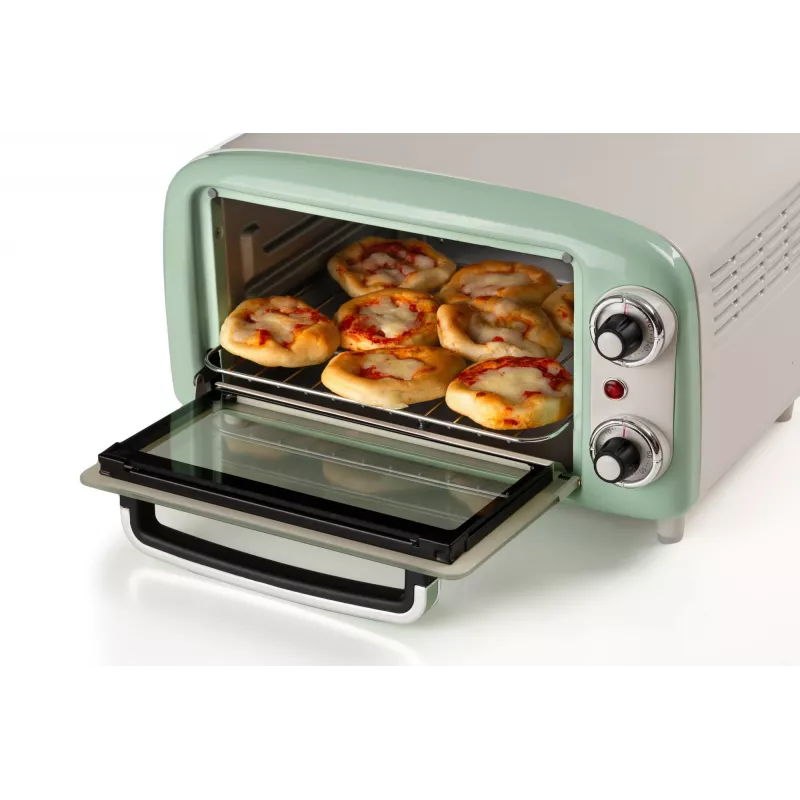 Ariete 3919 elektrinė orkaitė Vintage, 800W, 10L, dvigubas stiklas, retro, žalia