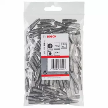 Antgalis atsuktuvui Bosch 2607001514 100 vnt PH2 25 mm šešiakampis