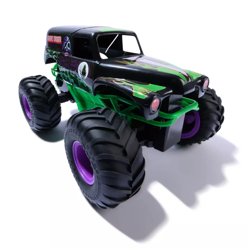 Monster Jam oficialus Smash & Bash Grave Digger nuotoliniu valdymu 1:15 skalės remontuojamas monstrų sunkvežimis, tinkamas naudoti lauke ir viduje, žaislas berniukams ir mergaitėms nuo 4 metų