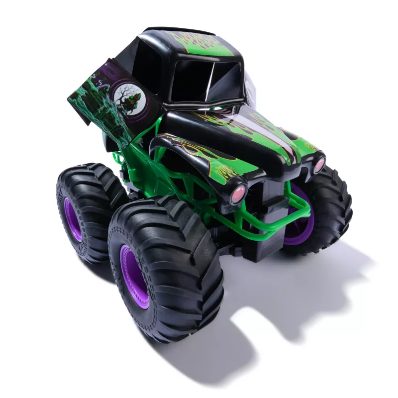 Monster Jam oficialus Smash & Bash Grave Digger nuotoliniu valdymu 1:15 skalės remontuojamas monstrų sunkvežimis, tinkamas naudoti lauke ir viduje, žaislas berniukams ir mergaitėms nuo 4 metų