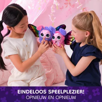 Hatchimals Bloomables žaislas su šuniuku-sparnele ir gėle, interaktyvus, su pakartotiniu atskleidimu ir transformacija, 100+ garsų ir reakcijų (stiliai skiriasi)