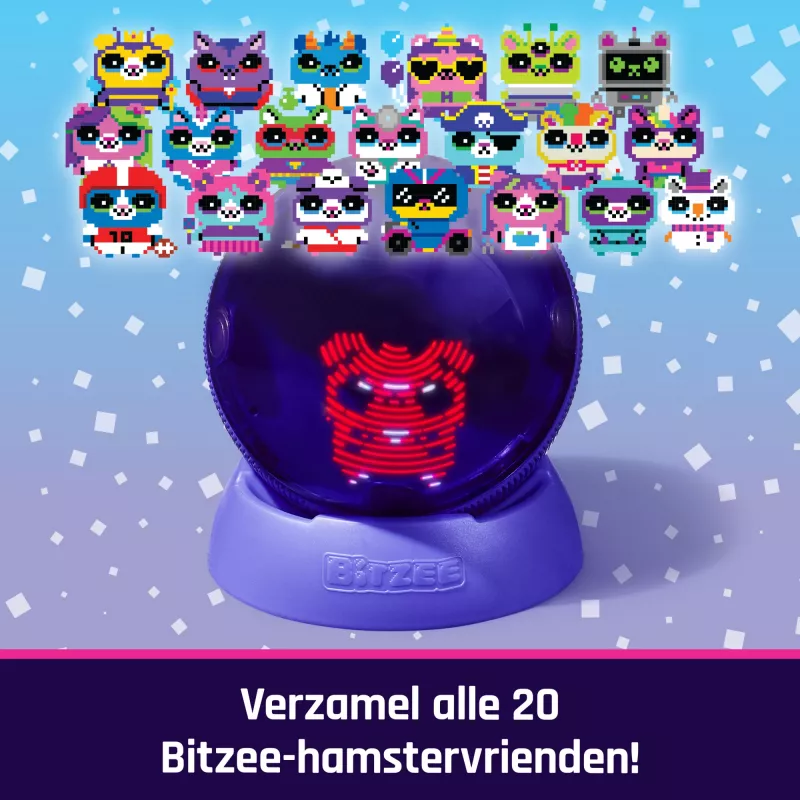 Interaktyvus kamuolys su žiurkėnu Spinmaster Bitzee su 20+ skaitmeninių žiurkėnų, reaguoja į lietimą ir riedėjimą, AA baterija, įvairiaspalvis