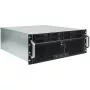 Serverio korpusas INTER-TECH IPC 4U-4708 — 4U, juodas, tinka ATX/PS2 maitinimo šaltiniui, 4x priekiniai 80mm, 2x galiniai 80mm, 2.5/3.5 colio HDD