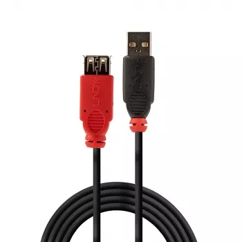Lindy 5m USB 2.0 Active Extension Slim ilginimo laidas, 5 m, USB A, USB A, USB 2.0, 0.48 Gbit/s, juodas