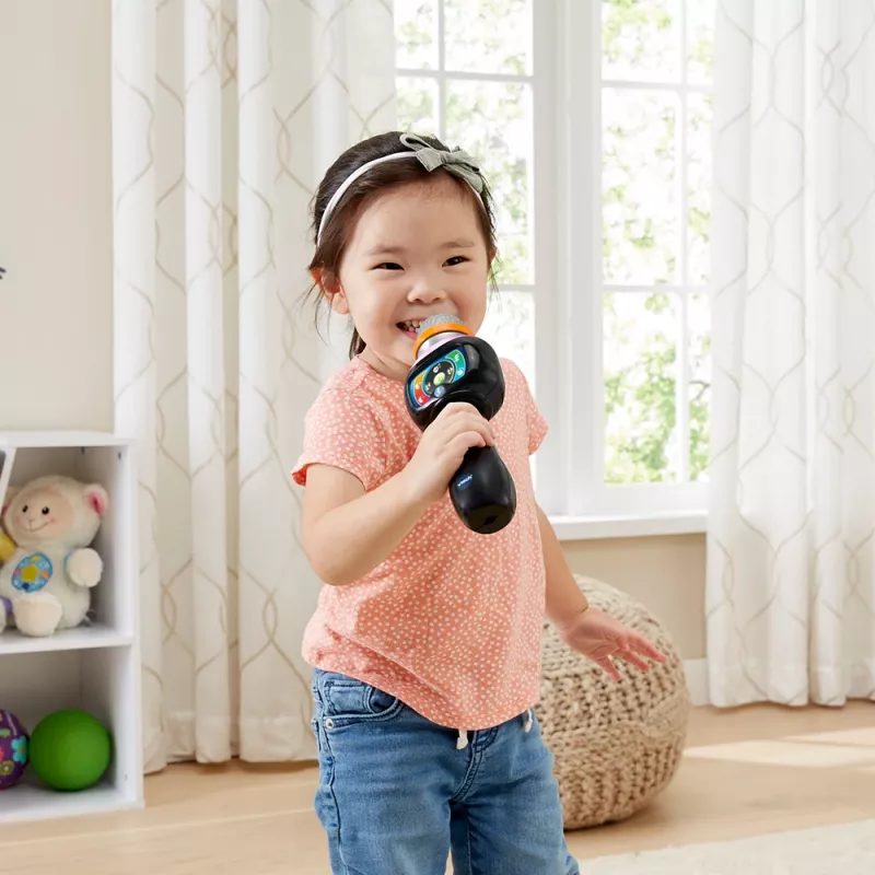 VTech Baby Magiškas Dainavimo Mikrofonas, žaislinis mikrofonas, 2 m., AAA, 200 g, Juoda