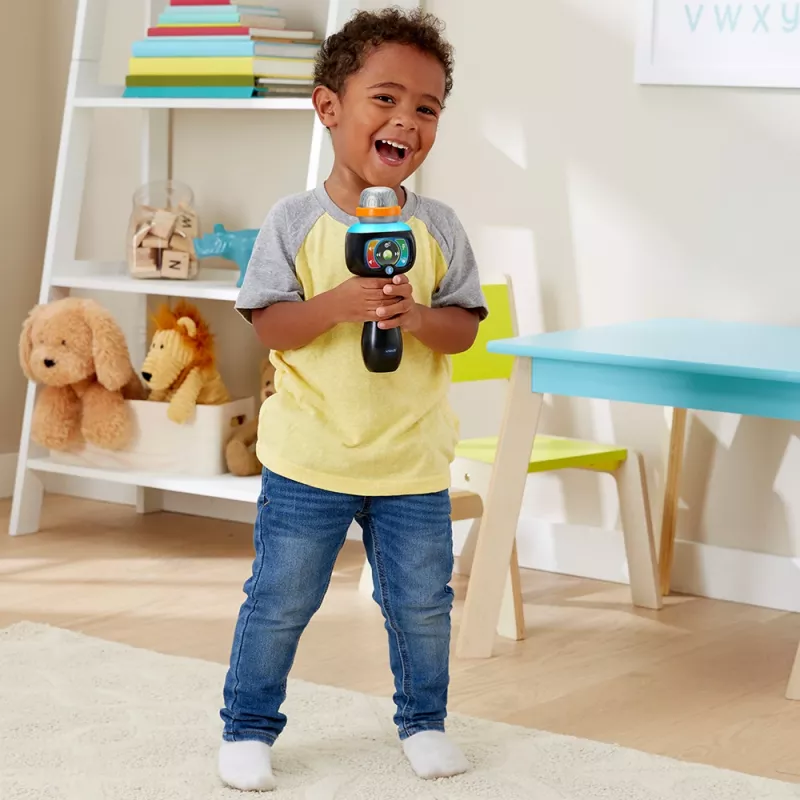 VTech Baby Magiškas Dainavimo Mikrofonas, žaislinis mikrofonas, 2 m., AAA, 200 g, Juoda