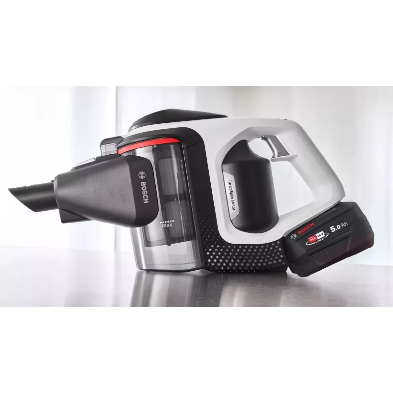 Bosch Serie 8 BSS825ALL belaidis siurblys / elektrinė šluota, akumuliatorinis, sausam valymui, be maišelio, juoda, balta, 5 Ah