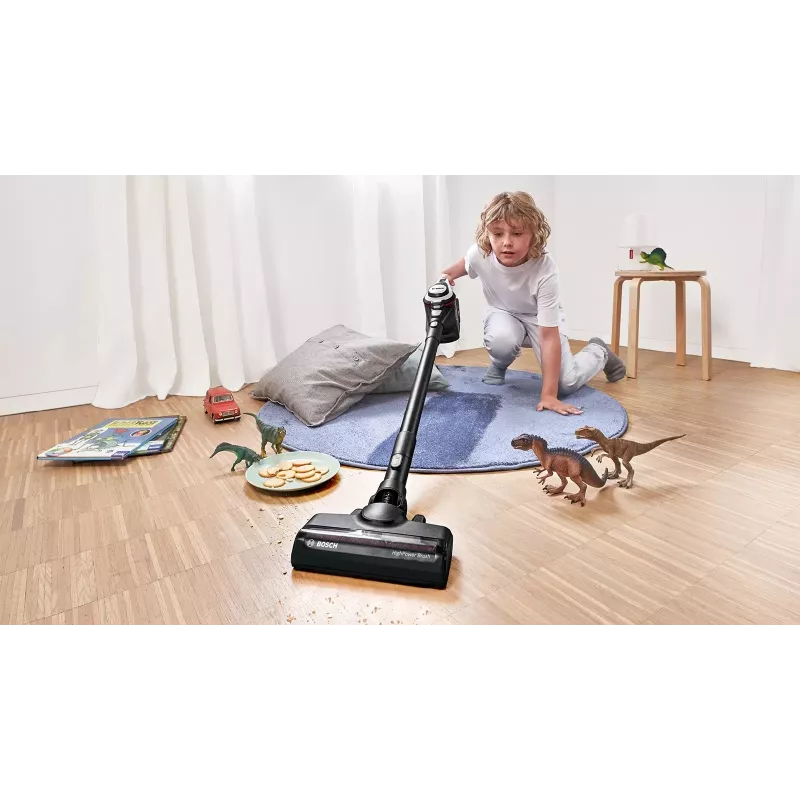 Bosch Serie 8 BSS825ALL belaidis siurblys / elektrinė šluota, akumuliatorinis, sausam valymui, be maišelio, juoda, balta, 5 Ah