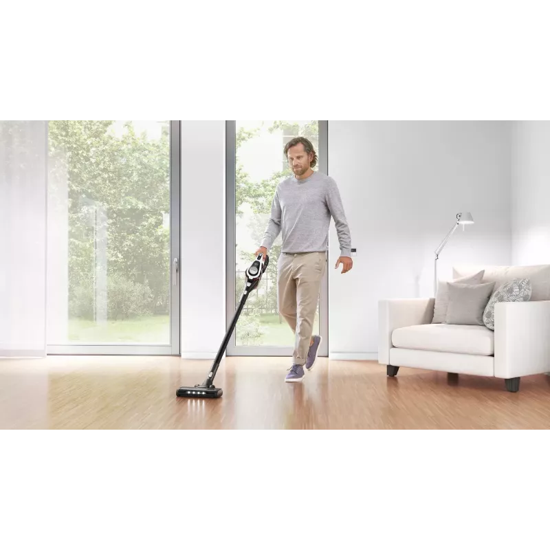 Bosch Serie 8 BSS825ALL belaidis siurblys / elektrinė šluota, akumuliatorinis, sausam valymui, be maišelio, juoda, balta, 5 Ah