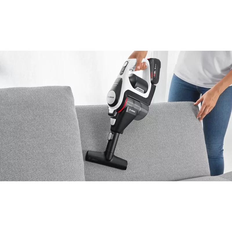 Bosch Serie 8 BSS825ALL belaidis siurblys / elektrinė šluota, akumuliatorinis, sausam valymui, be maišelio, juoda, balta, 5 Ah