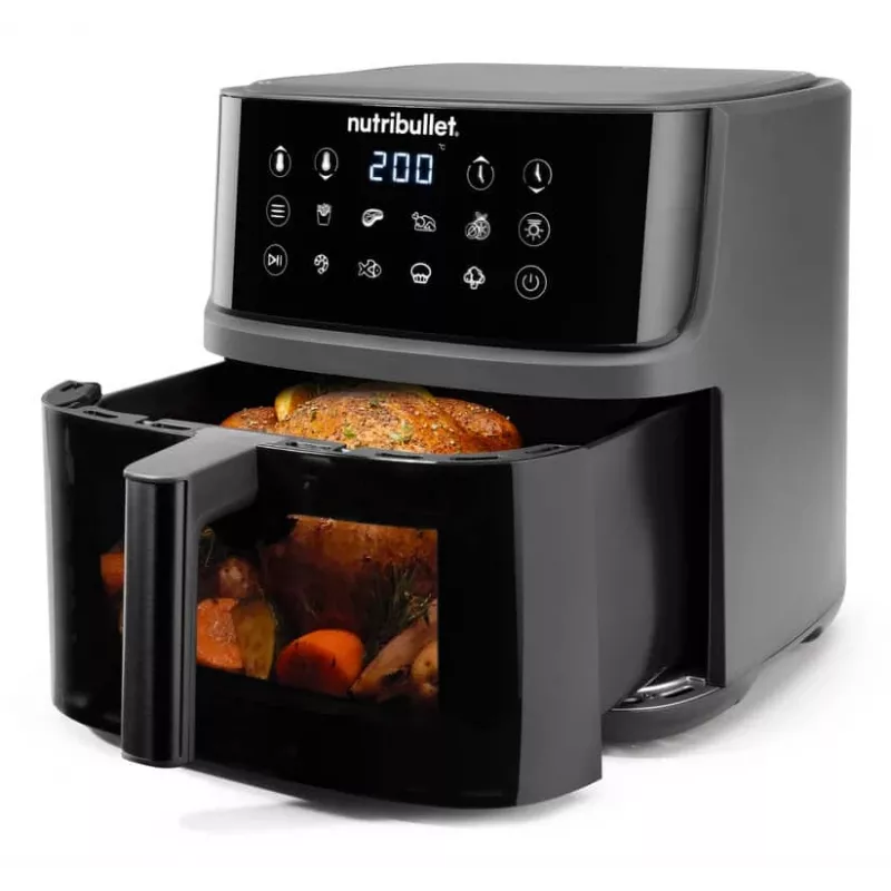 Karšto oro gruzdintuvė NutriBullet CrispLite Vision 8 L 2000 W Juoda