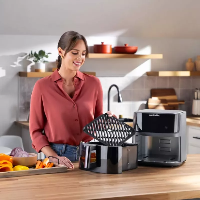 Karšto oro gruzdintuvė NutriBullet CrispLite Vision 8 L 2000 W Juoda