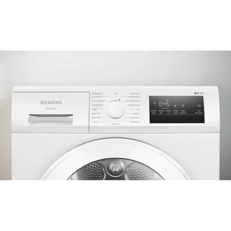 Siemens iQ300 WT45HVA4 džiovinimo mašina, laisvai pastatoma, priekinė pakrova, 8 kg, balta