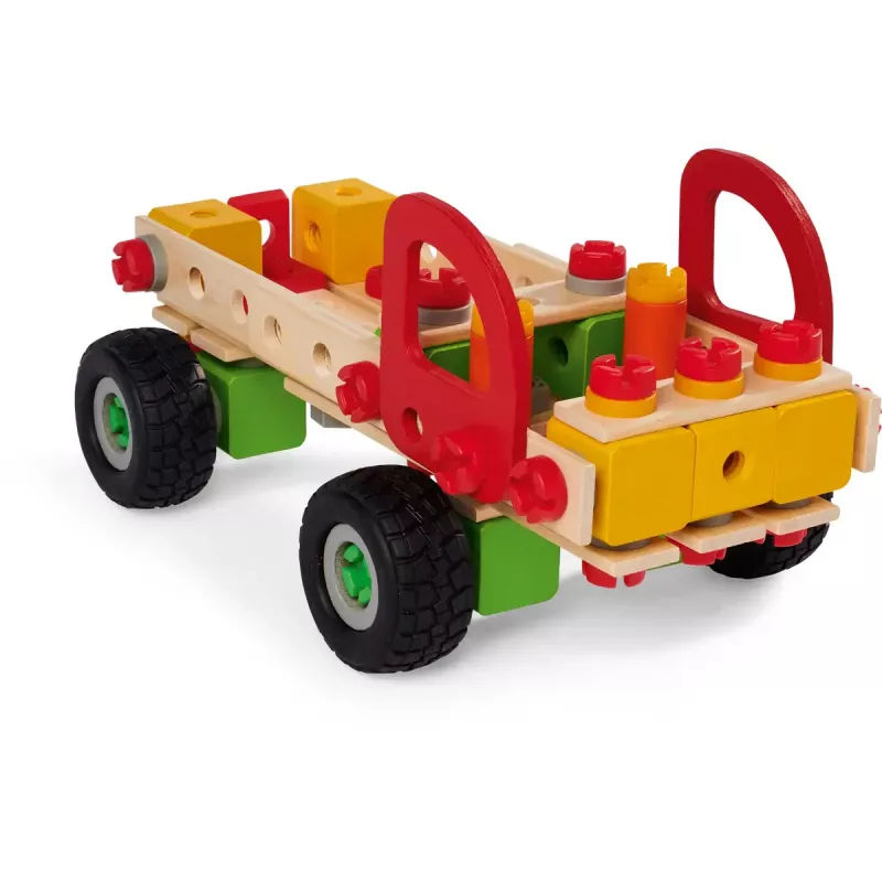 Konstruktorius Simba-Dickie Eichhorn Constructor Trucks – 135 dalių, transporto priemonės ir blokelių rinkinys statybai