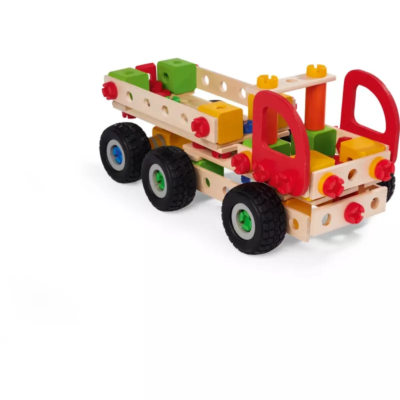 Konstruktorius Simba-Dickie Eichhorn Constructor Trucks – 135 dalių, transporto priemonės ir blokelių rinkinys statybai