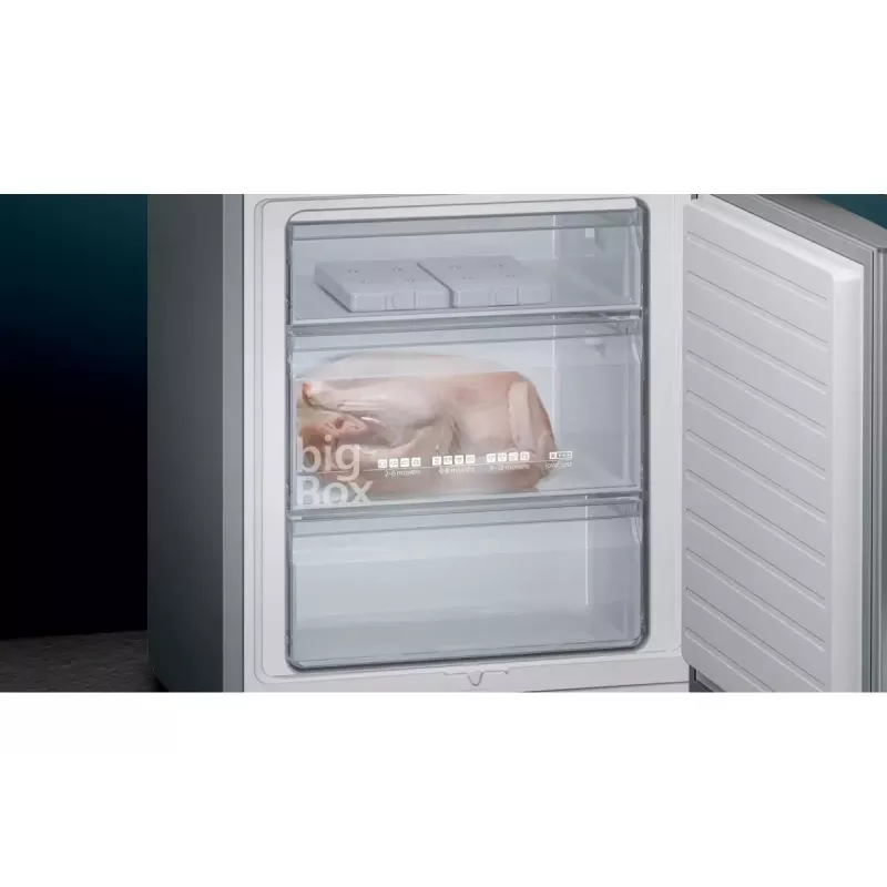 Šaldytuvas su šaldikliu Siemens KG49EAICA, laisvai pastatomas, 419 L, nerūdijantis plienas
