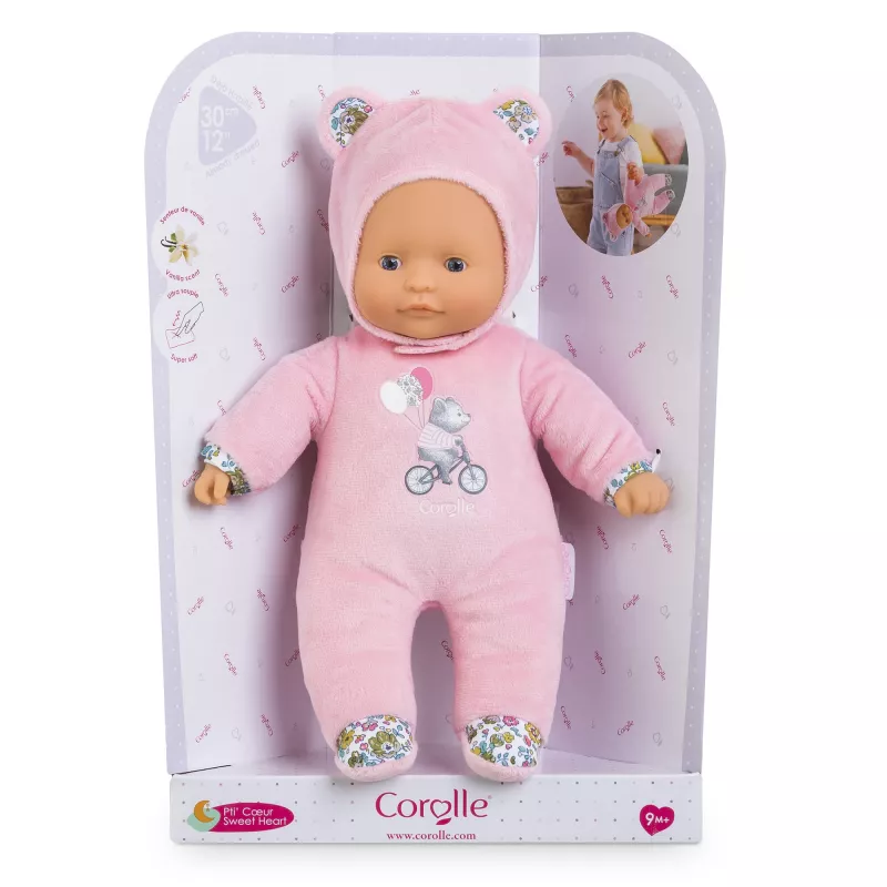 Minkštas meškiukas Simba-Dickie Corolle Mon Doudou Corolle Sweetheart rožinis – guodžiantis pliušinis lėlė