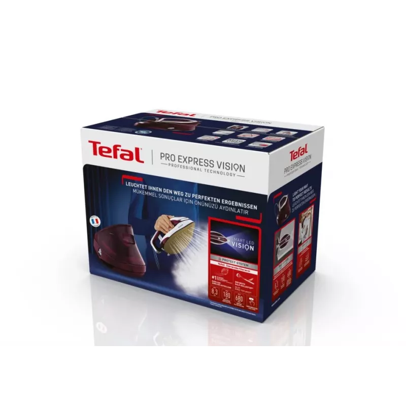 Garų generatorius Tefal Pro Express Vision GV9810 3000 W 1,1 L Durilium AirGlide Autoclean padas Raudonas, Baltas