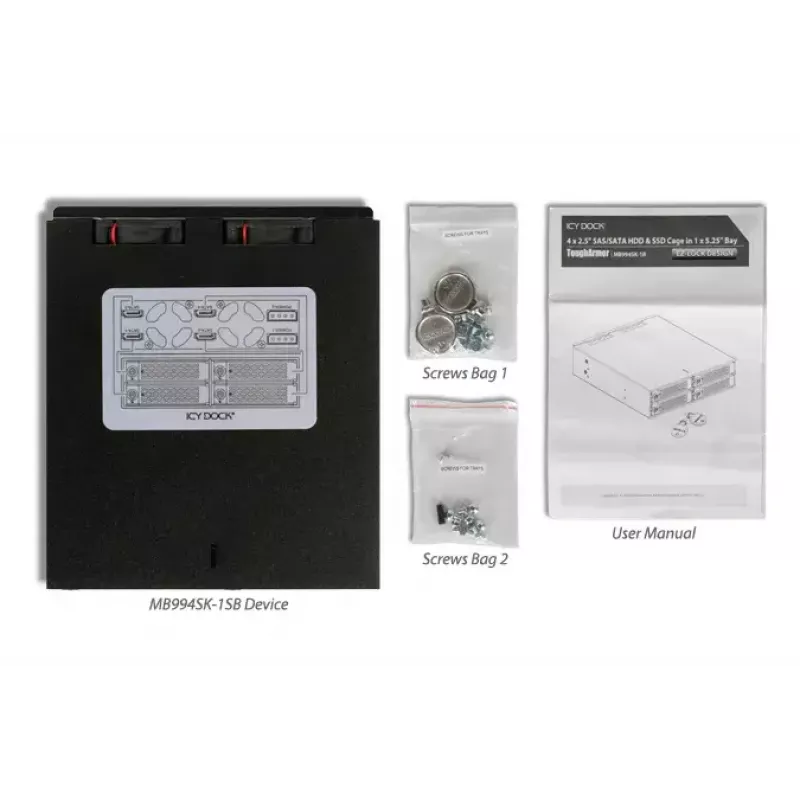 Icy Dock MB994SK-1B skydelis 4x 2,5 inch SATA/SAS kietiesiems diskams