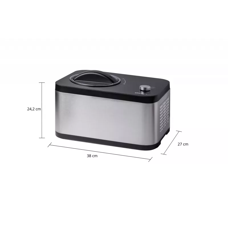 Unold 48826 Eismaschine & Joghurtbereiter EVA kompresorinis ledų gaminimo aparatas 1,5 L 120 W juodas, nerūdijantis plienas