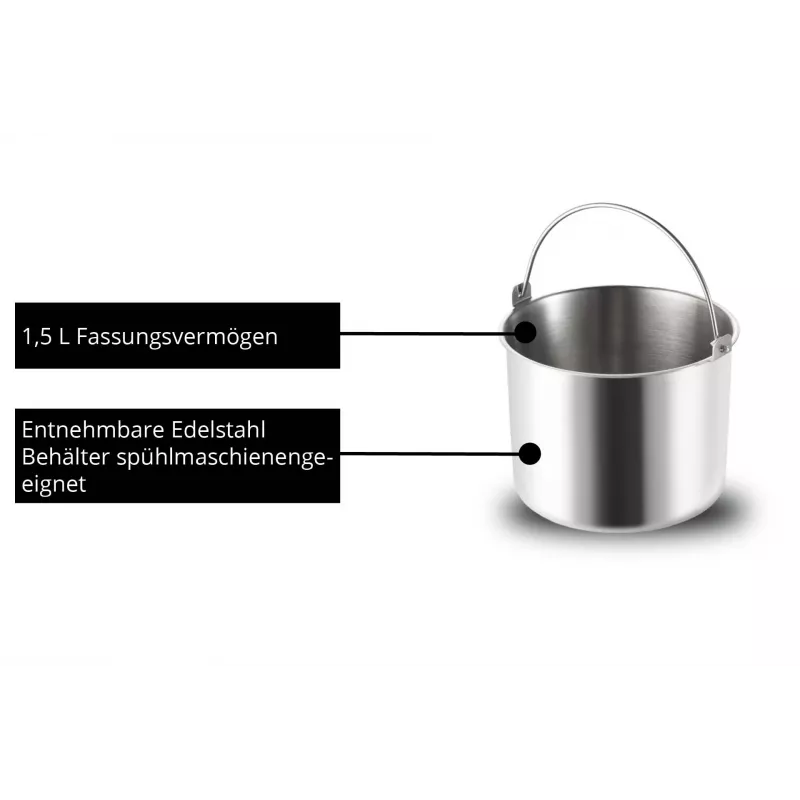 Unold 48826 Eismaschine & Joghurtbereiter EVA kompresorinis ledų gaminimo aparatas 1,5 L 120 W juodas, nerūdijantis plienas