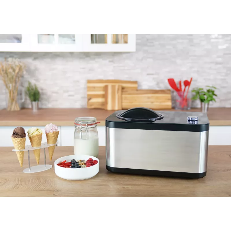 Unold 48826 Eismaschine & Joghurtbereiter EVA kompresorinis ledų gaminimo aparatas 1,5 L 120 W juodas, nerūdijantis plienas