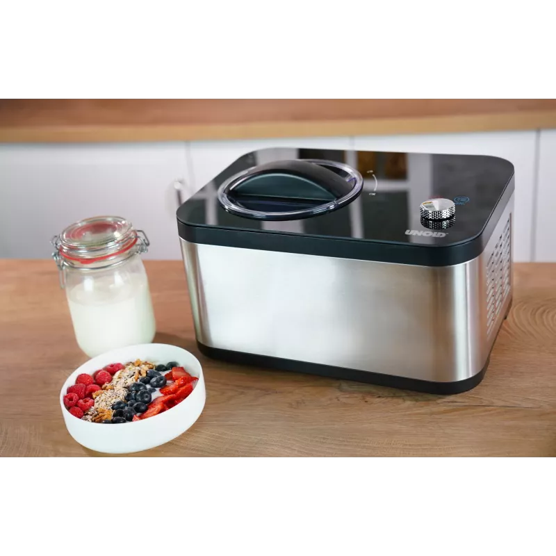 Unold 48826 Eismaschine & Joghurtbereiter EVA kompresorinis ledų gaminimo aparatas 1,5 L 120 W juodas, nerūdijantis plienas