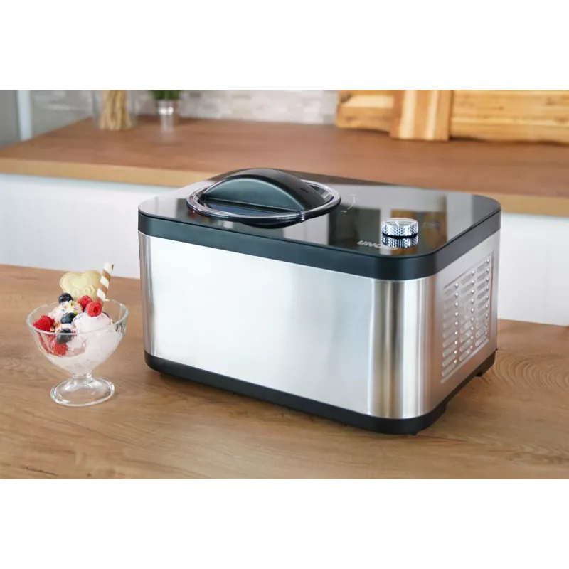 Unold 48826 Eismaschine & Joghurtbereiter EVA kompresorinis ledų gaminimo aparatas 1,5 L 120 W juodas, nerūdijantis plienas