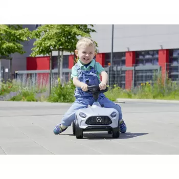 Vaikiškas automobilis Simba-Dickie BIG Mercedes-AMG GT sidabrinis/juodas – stumiamas/pedalinis