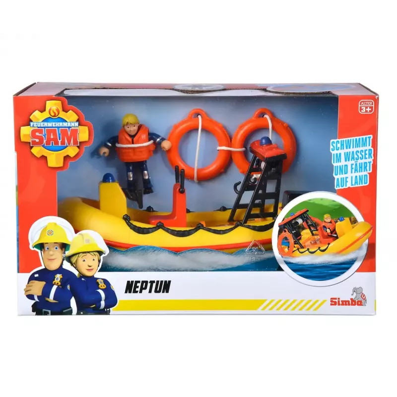 Žaislinė valtis Simba-Dickie Fireman Sam Neptune su figūrėle