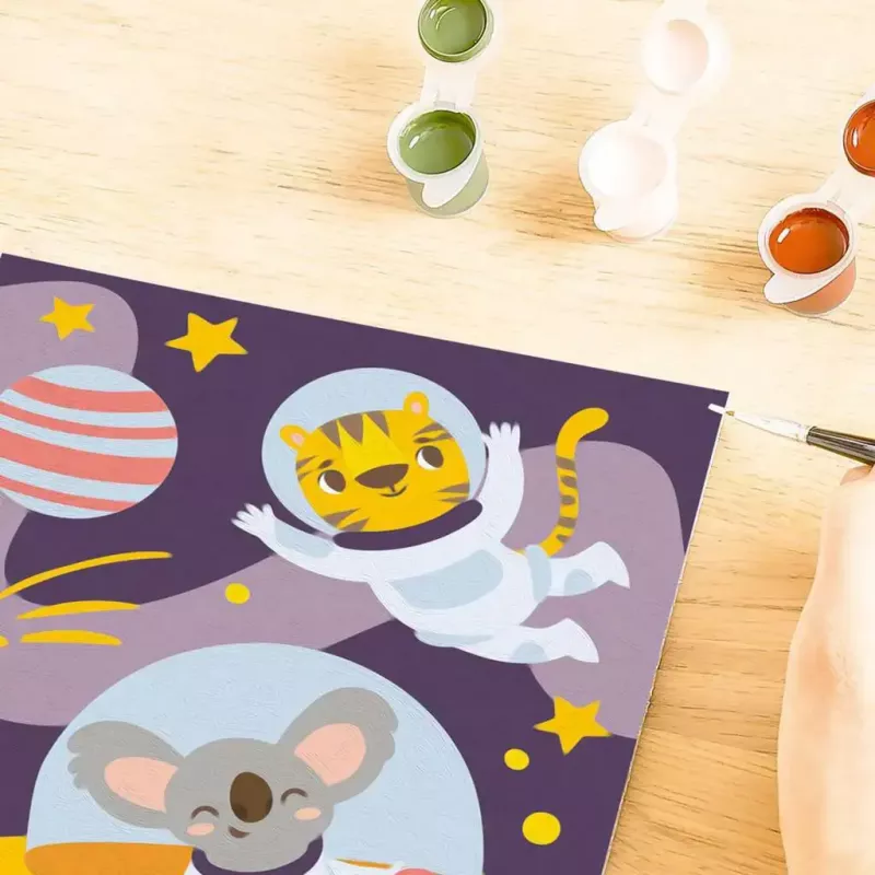 Piešimo pagal skaičius rinkinys Ravensburger CreArt – „Gyvūnai kosmose“