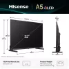 Hisense 32A5Q 81,3 cm (32 colių) Full HD QLED Smart TV Wi-Fi Juodas