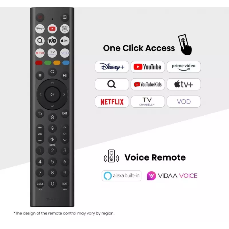 Hisense 65E77Q 165,1 cm (65 colių) 4K Ultra HD QLED išmanusis televizorius, Wi-Fi, juodas