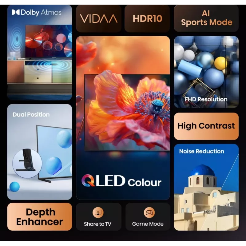 Hisense 40A5Q 101,6 cm (40 colių) Full HD QLED Smart TV Wi-Fi Juoda