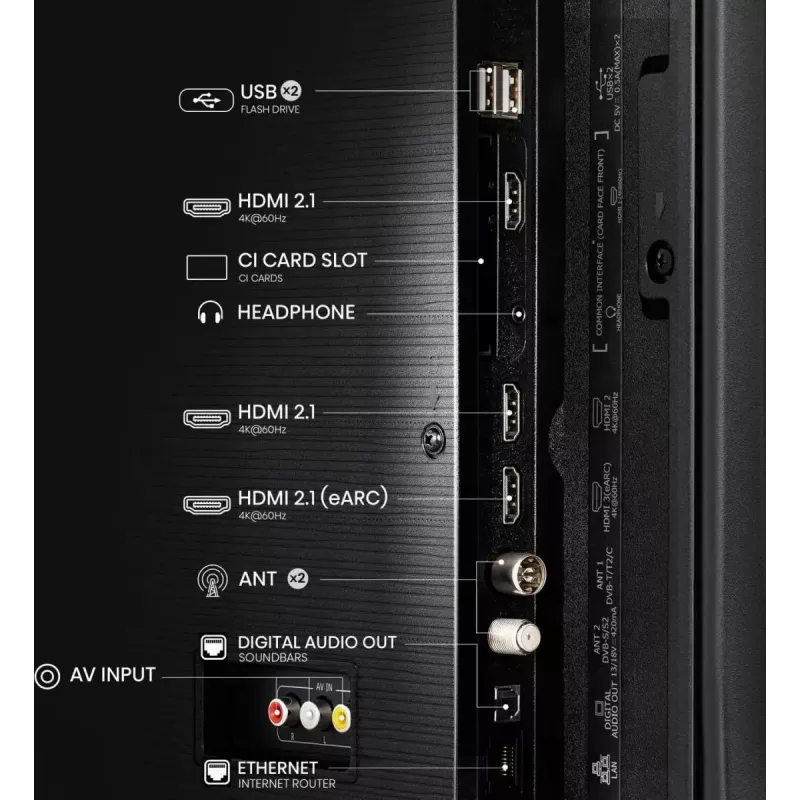 Hisense 43E77Q 109,2 cm (43 colių) 4K Ultra HD QLED išmanusis televizorius, Wi-Fi, juodas