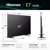 Hisense 43E77Q 109,2 cm (43 colių) 4K Ultra HD QLED išmanusis televizorius, Wi-Fi, juodas