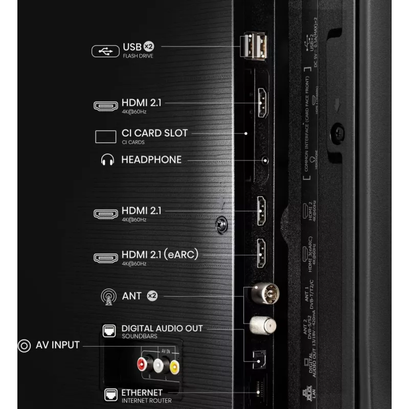 Hisense 50E77Q 127 cm (50 colių) 4K Ultra HD QLED išmanusis televizorius su Wi-Fi, juodos spalvos