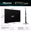 Hisense 100E7Q PRO 2,54 m (100 colių) 4K Ultra HD QLED Smart TV Wi-Fi Juoda